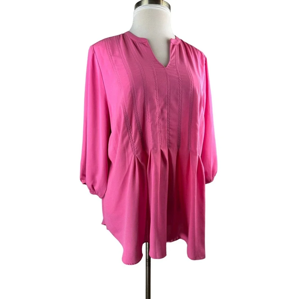 Melissa McCarthy x Seven7 Babydoll Hi Lo Flowy Blouse Plus Size 2X Top HW8794 - Picture 3 of 11